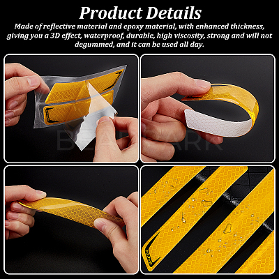 4 Sets 2 Styles Waterproof Epoxy Resin Reflective film Car Stickers FIND-GA0003-47B-1