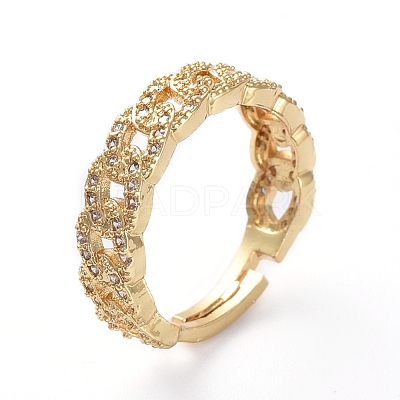 Adjustable Brass Finger Rings RJEW-G096-22G-1