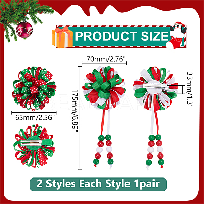 4Pcs Polyester Alligator Hair Clips OHAR-WR0001-05-1