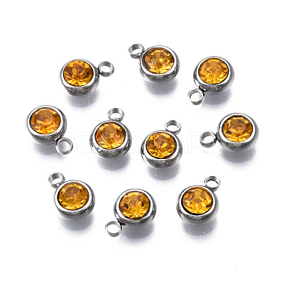 201 Stainless Steel Rhinestone Charms STAS-S068-18-1