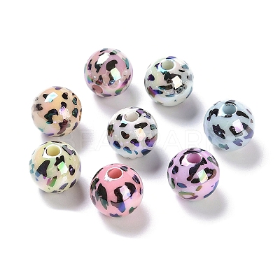 UV Plating Rainbow Iridescent Opaque Acrylic Beads MACR-K361-02A-1