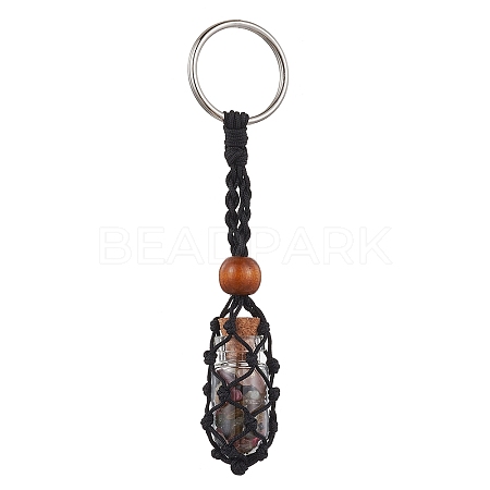 Natural Tourmaline Wishing Bottle Keychain KEYC-JKC00726-03-1