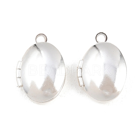 Oval Brass Locket Pendants KK-K414-12E-S-1