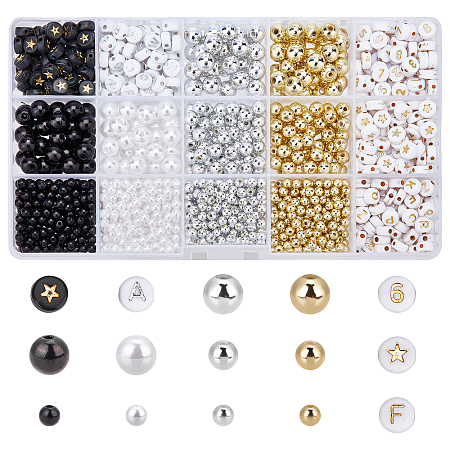 CHGCRAFT 2905Pcs 15 Style ABS Plastic Imitation Pearl Beads FIND-CA0003-30-1