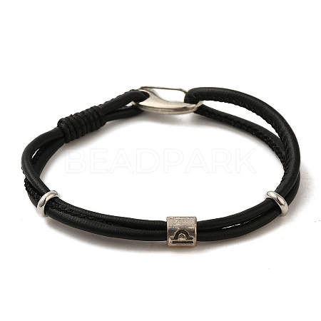 PU Leather Round Cord Multi-strand Bracelets SJEW-K002-07B-1