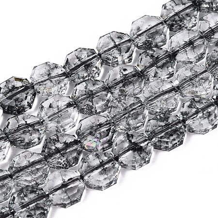 Transparent Crackle Glass Beads Strands GLAA-Q108-03A-11-1
