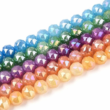 Anti-Tarnish Electroplate Glass Beads Strands GLAA-N064-10mm-M-1