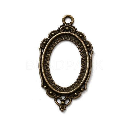 Vintage Tibetan Style Alloy Pendant Cabochon Bezel Settings X-TIBEP-M018-40AB-NF-1