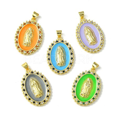 Brass Micro Pave Cubic Zirconia Pendants KK-H472-02G-1