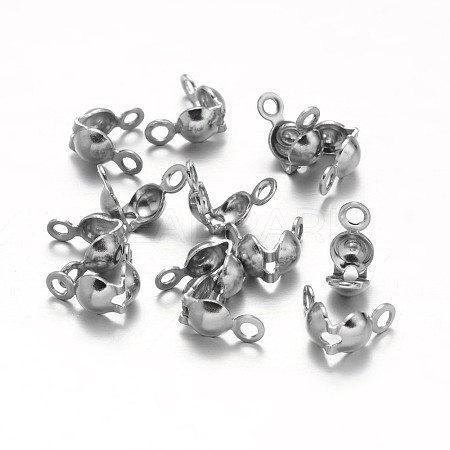 Tarnish Resistant 304 Stainless Steel Bead Tips STAS-M213-09-1