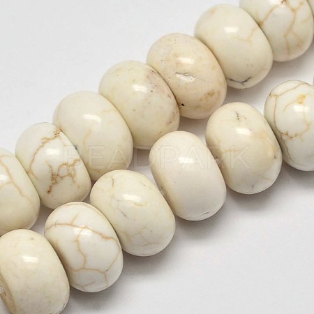 Rondelle Natural Magnesite Beads Strands X-G-M138-25-1