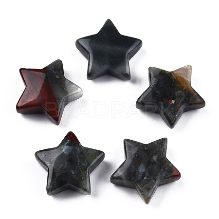 Natural Bloodstone Agate Star Shaped Worry Stones G-T132-002A-15-1