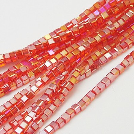 Electroplate Glass Beads Strands EGLA-D018-4x4mm-27-1
