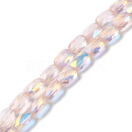 Transparent Electroplate Glass Beads Strands GLAA-Q099-G01-07-1