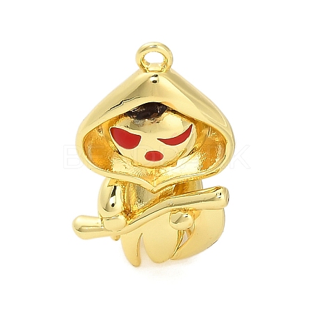 Halloween Brass Enamel Pendants KK-F915-01G-G-1