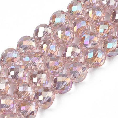 Electroplate Transparent Glass Beads Strands EGLA-N002-26-C01-1