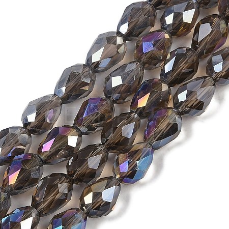 Transparent Electroplate Glass Beads Strands EGLA-N013-T8mm-B27-1