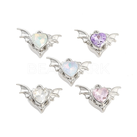 Rack Plating Alloy Glass Pendants FIND-Z054-02P-1