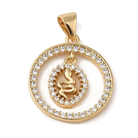 Brass Micro Pave Cubic Zirconia Pendants KK-R162-032B-G-1