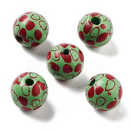 Fruit Theme Wood European Beads WOOD-M011-01C-1