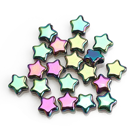 Electroplate Transparent Glass Beads RABO-PW0001-072S-1