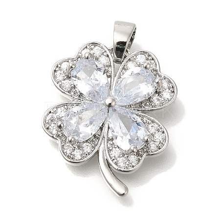 Brass Micro Pave Cubic Zirconia Pendants KK-B122-01A-P-1
