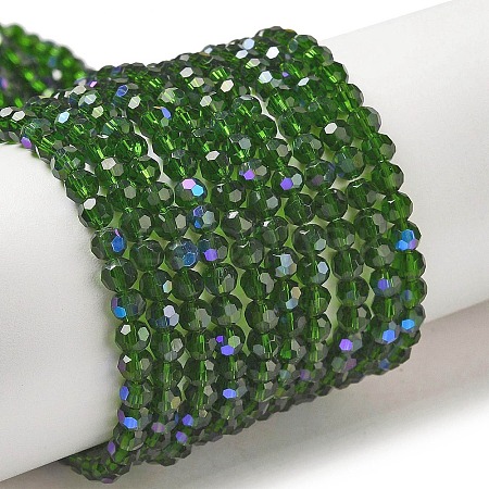 Electroplate Transparent Glass Beads Strands EGLA-A035-T3mm-L10-1