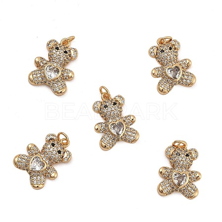 SHEGRACE Brass Micro Pave Clear Cubic Zirconia Pendants XGRQ4N527-738G-1