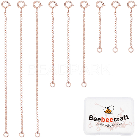 9Pcs 3 Style 925 Sterling Silver Cable Chain Extender FIND-BBC0003-31-1