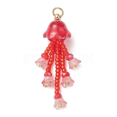 Glass Seed Beaded Pendants PALLOY-MZ01230-04-1