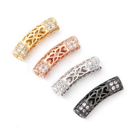 Brass Micro Pave Cubic Zirconia Beads ZIRC-F001-66-1