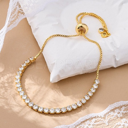 Adjustable Brass Micro Pave Cubic Zirconia Bracelets BJEW-G588-01G-1