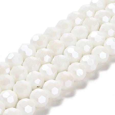 Electroplate Opaque Glass Beads Strands EGLA-A035-P10mm-A01-1