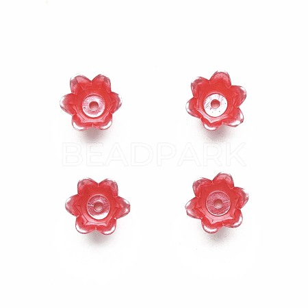 Spray Paint ABS Plastic Imitation Pearl Beads MACR-N013-001H-1