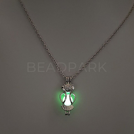 Alloy with Luminous Resin Bead Inside Pendant Necklaces for Women Men FS-WG4D5C2-03-1