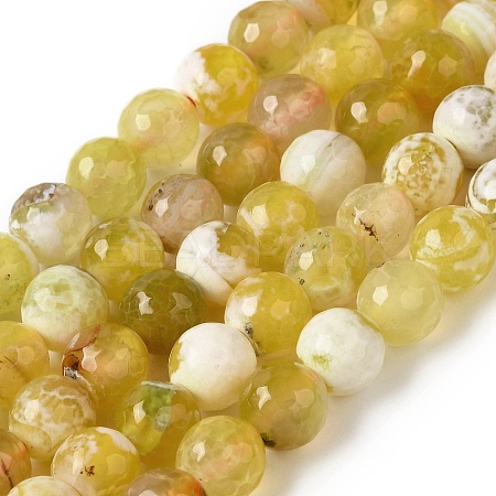 Dyed & Heated Natural Fire Crackle Agate Beads Strands G-P539-B01-06-1