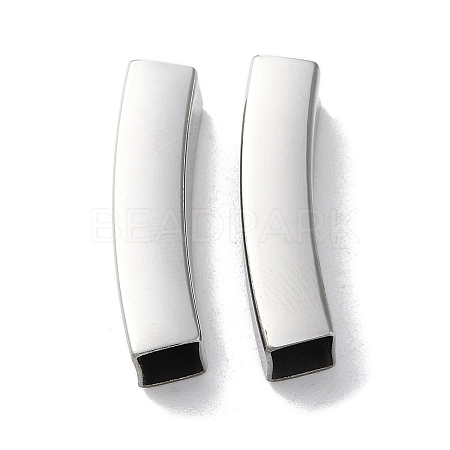 Non-Tarnish 304 Stainless Steel Tube Beads High Polished STAS-B066-01P-1