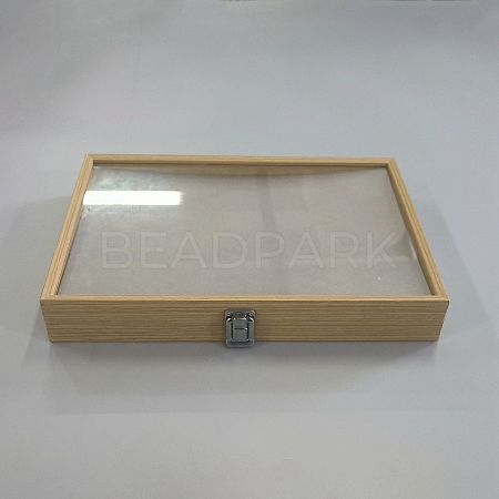 Rectangle Bamboo Badge Presentation Boxes CON-WH0095-20B-1