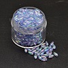 AB Color Plated Rice Electroplated Eco-Friendly Transparent Acrylic Beads PACR-I002-M-3