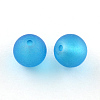 Transparent Frosted Glass Beads X-FGLA-R001-10mm-M-2