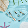 12Pcs 12 Styles Natural Black Lip Shell Gold Enamel Beads SSHEL-BC0001-32-4