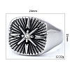 316 Stainless Steel with Cubic Zirconia Finger Rings for Men FS-WGEFB28-06-4