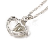 Resin Heart Pendant Necklace with Singapore Chains NJEW-C003-01B-3