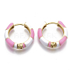 Brass Huggie Hoop Earrings EJEW-S209-08-3