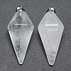 Natural Quartz Crystal Pointed Pendants X-KK-E757-F-08P-1