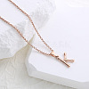 Stainless Steel Letter Pendant Necklaces for Women Men GR8130-11-1