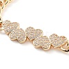 Cubic Zirconia Link Bracelet with Golden Brass Curb Chains BJEW-C055-06I-G-2