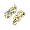 Brass Micro Pave Cubic Zirconia Enamel Pendants KK-L249-01G-2