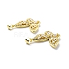 Brass Clear Cubic Zirconia Pendants KK-G446-03G-3