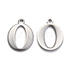 Tarnish Resistant 304 Stainless Steel Alphabet Charms STAS-H122-O-P-1